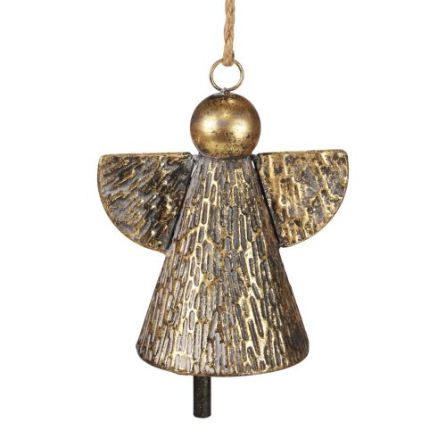 Floristik24 Campana decorativa Ángel de Navidad, decoración de campana de Navidad aspecto antiguo dorado 21cm