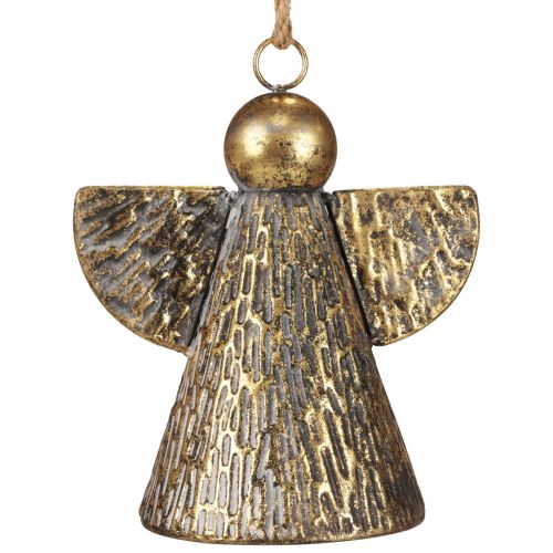 Floristik24 Campana decorativa Ángel de Navidad, decoración de campana de Navidad aspecto antiguo dorado 21cm