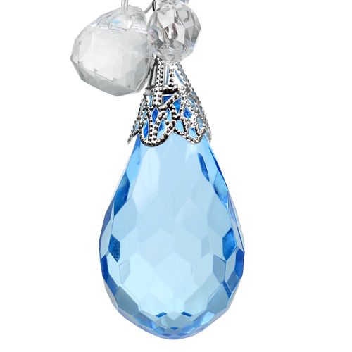 Artículo Percha deco plata, azul L 23 cm