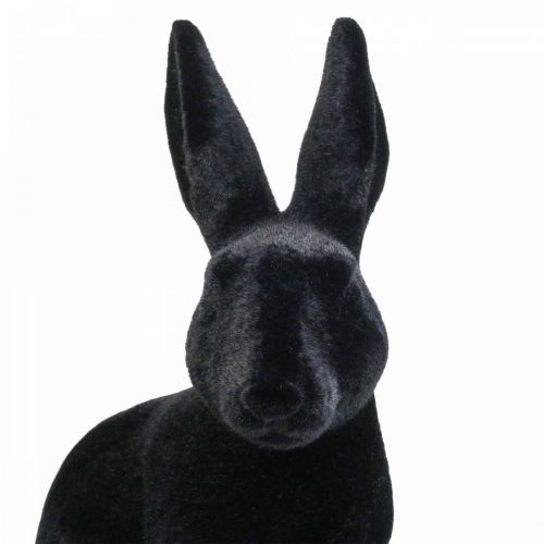 Floristik24 Decoración Conejo de Pascua grande Cerámica flocada negra Al. 42,5 cm