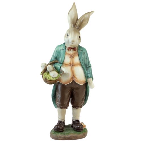 Artículo Figura decorativa de conejito, conejo, hombre, cesta, huevos de Pascua, Al. 39 cm