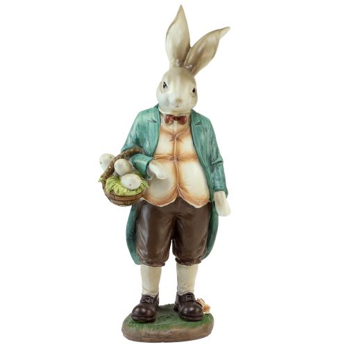 Figura decorativa de conejito, conejo, hombre, cesta, huevos de Pascua, Al. 39 cm