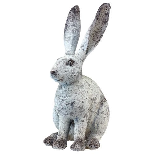 Artículo Figura decorativa blanca de conejo sentado Shabby Chic Al. 46,5 cm