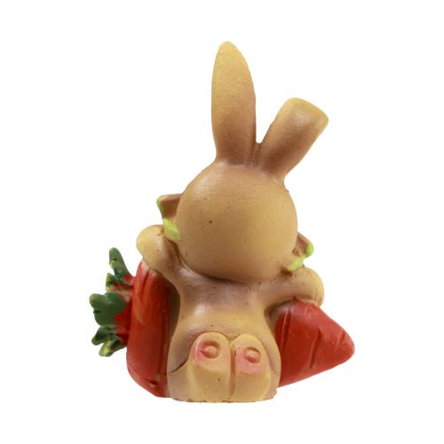 Artículo Conejito decorativo con zanahoria Figuras decorativas de conejitos de Pascua Al. 5,5 cm 6 piezas