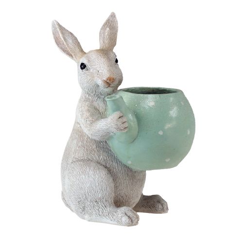 Conejo decorativo con tetera figura decorativa decoración de mesa Pascua H22,5cm