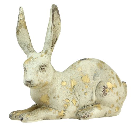 Artículo Conejos decorativos sentados de pie oro blanco Al.12,5x16,5cm 2 piezas