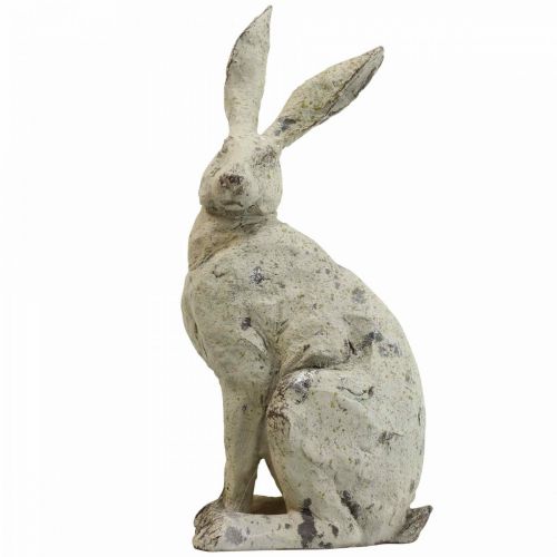 Floristik24 Conejo decorativo aspecto de piedra sentada decoración de jardín H30cm 2pcs