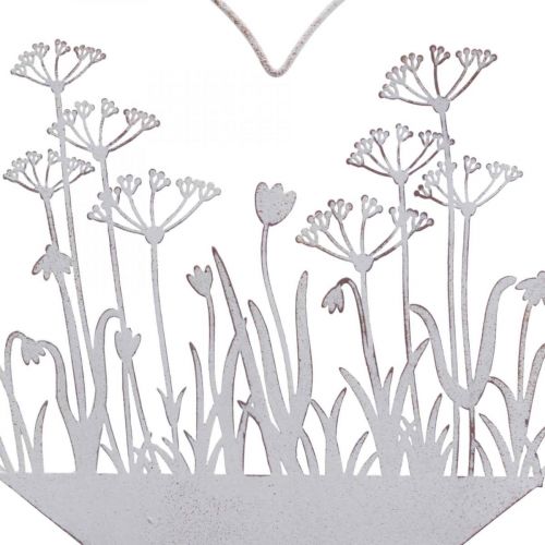 Floristik24 Corazón decorativo standee metal madera blanco primavera decoración Al.31cm