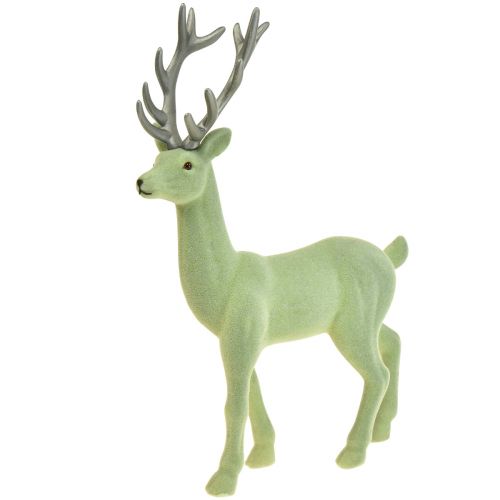 Floristik24 Figura decorativa decorativa de reno y ciervo navideño verde gris Al. 37 cm