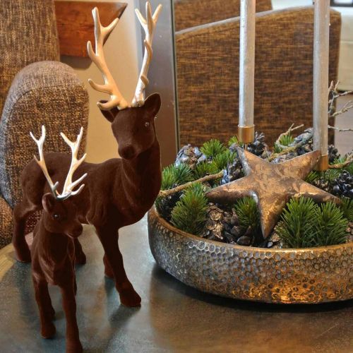 Floristik24 Figura decorativa ciervo grande dorado marrón Navidad Navidad 40cm