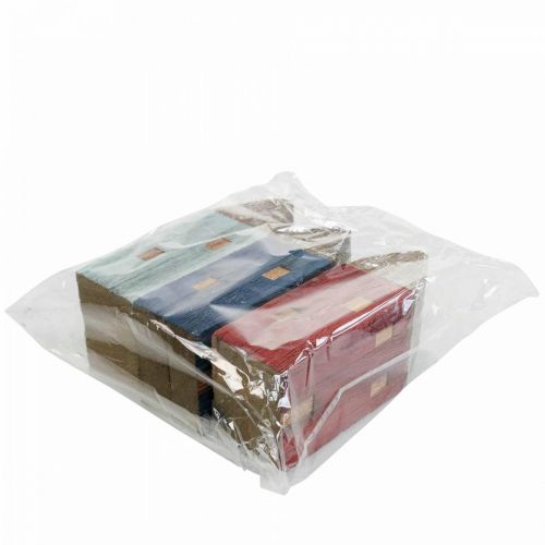 Floristik24 Deco Casas de Madera Shabby Chic Marine Deco H14cm 3pcs