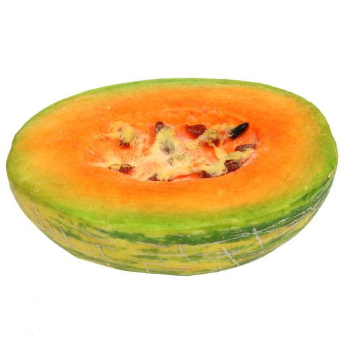 Floristik24 Melón dulce decorativo cortado a la mitad naranja, verde 13cm