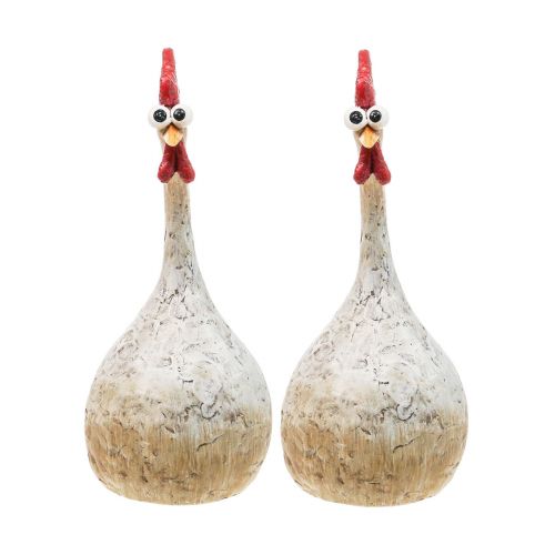 Artículo Pollos decorativos figuras decorativas decoración de Pascua pollo divertido H15cm 2 piezas