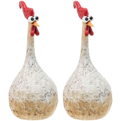 Artículo Decoración Pollos Figura decorativa Decoración de Pascua Pollo Divertido H26cm