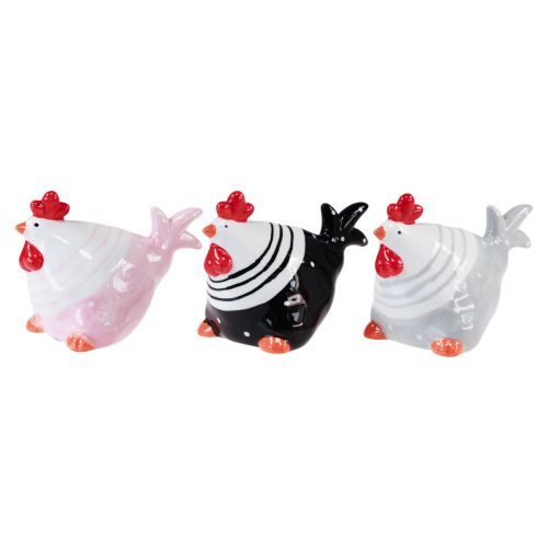 Floristik24 Gallinas decorativas Figuras decorativas de Pascua gallina 8,5cm 3 piezas