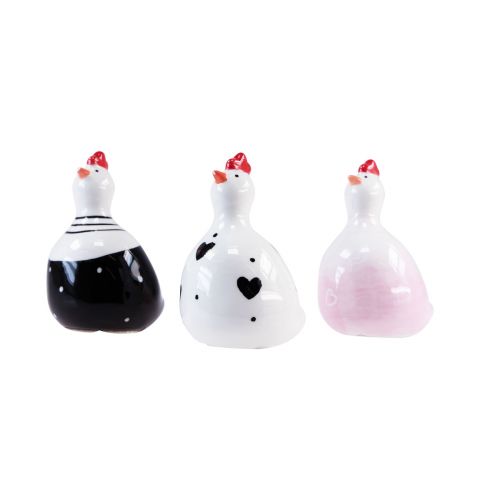Artículo Gallinas decorativas Figuras decorativas de Pascua pollitos 9,5cm 3 piezas