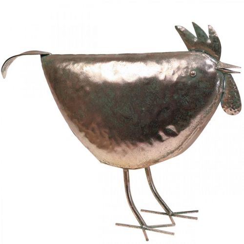 Floristik24 Deco Pollo Metal Deco Metal Pájaro Metálico Rosado 51×16×36cm