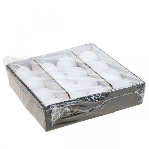 Floristik24 Velas decorativas velas de bola blancas velas de Adviento Ø60mm 16 piezas