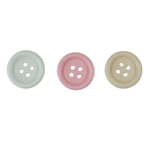 Artículo Botones decorativos para manualidades madera Ø2cm crema rosa blanco 210ud