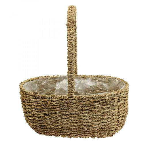 Floristik24 Cesta decorativa con asa cesta de plantas cesta de flores 23×31×37cm
