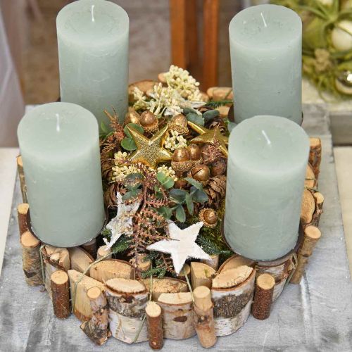 Floristik24 Corona decorativa corona de madera de abedul decoración de mesa Ø30cm H7cm