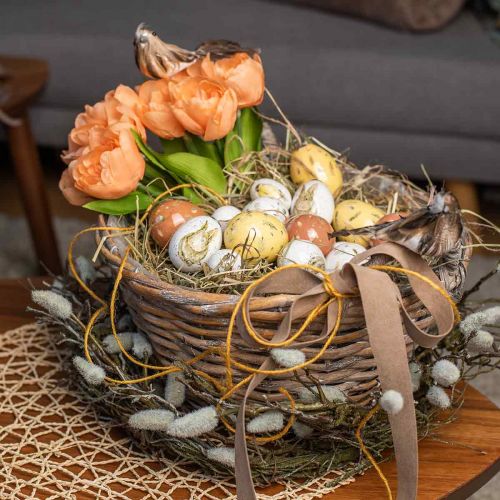 Floristik24 Guirnalda decorativa amentos de sauce artificial decoración de mesa Pascua Ø26cm
