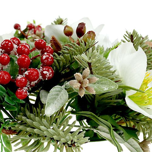 Floristik24 Corona decorativa con rosas navideñas Ø30cm