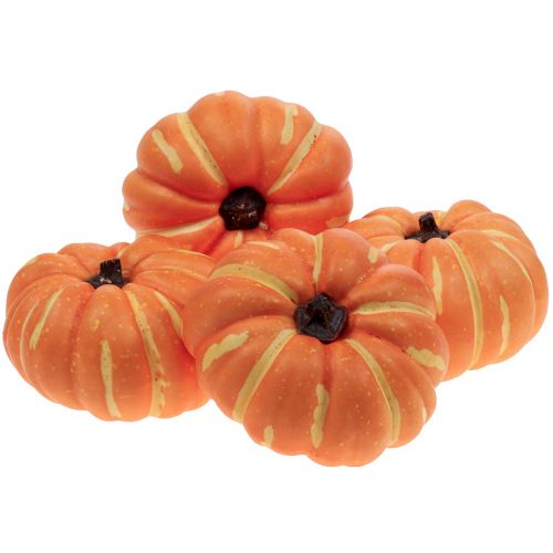Decoración de calabaza de Halloween, mesa de decoración de otoño naranja 12,5 cm H7 cm 4 piezas