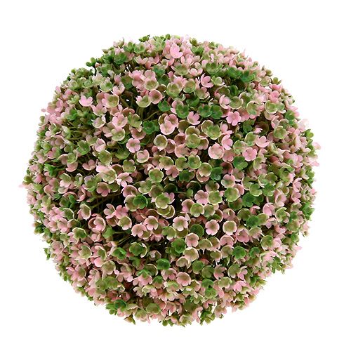 Floristik24 Bola decorativa bola de flores artificiales rosa verde Ø18cm 1ud