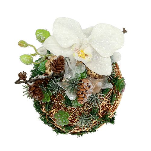 Bola decorativa marrón oscuro Ø15cm | Floristik24.es