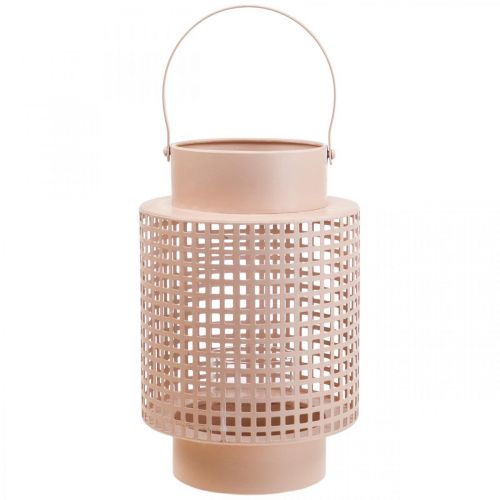 Artículo Farolillo decorativo farolillo de metal rosa con asa Ø18cm H29cm
