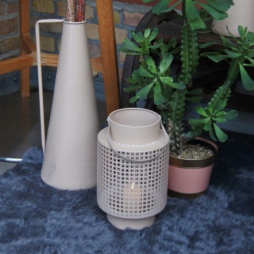 Artículo Farolillo decorativo farolillo de metal rosa con asa Ø18cm H29cm