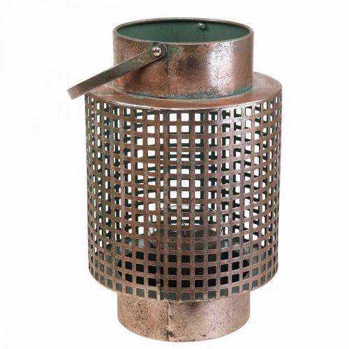Artículo Farol decorativo farol de metal con mango rosa Ø18cm H29cm