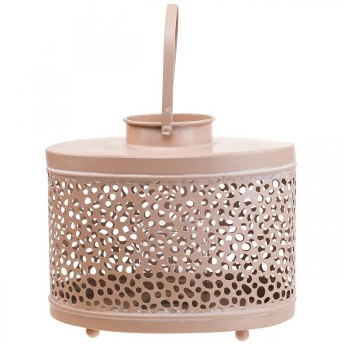 Artículo Farol decorativo ovalado farol rosa decoración de mesa metal 27×16×23cm