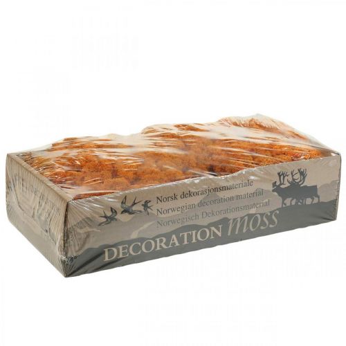 Artículo Musgo decorativo naranja musgo real para manualidades seco, teñido 500g