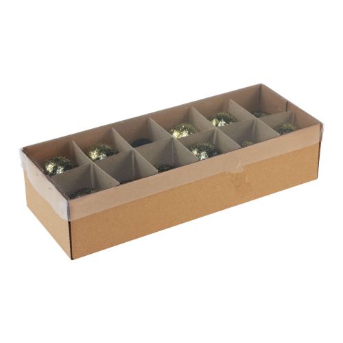 Artículo Huevos de Pascua decorativos huevo de ganso auténtico negro con purpurina dorada Al 7,5–8,5 cm 10 unidades