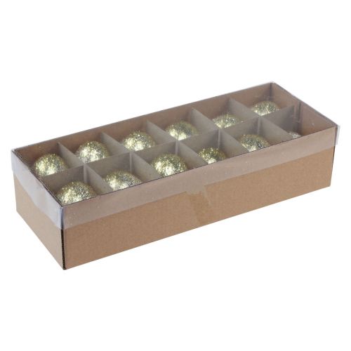 Floristik24 Huevos de Pascua decorativos clara de huevo de gallina auténtica con purpurina dorada Al 5,5–6 cm 10 unidades