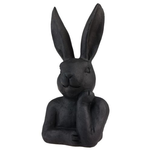 Floristik24 Conejo de Pascua decorativo busto de conejo negro decoración de Pascua 22,5 cm