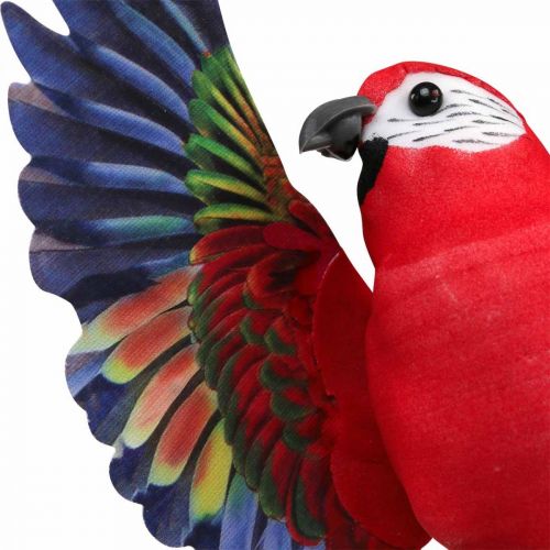 Floristik24 Tapón de flores pájaro, deco loro rojo amarillo 28×19cm 2uds