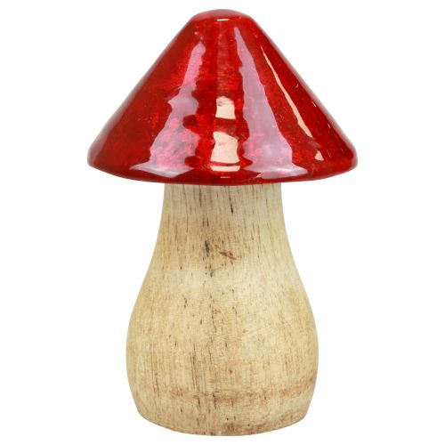 Artículo Setas decorativas Setas de madera rojo brillo decoración otoñal Al.6/8/10cm juego de 3