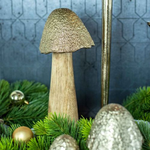 Floristik24 Seta decorativa gran metal madera dorada, figura decorativa naturaleza otoño 32cm