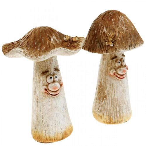 Artículo Setas decorativas decoración otoñal setas divertidas Ø7/9cm H13cm 2ud