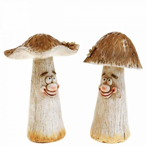 Floristik24 Setas decorativas decoración de otoño setas graciosas Ø7/9cm H13cm 2pcs