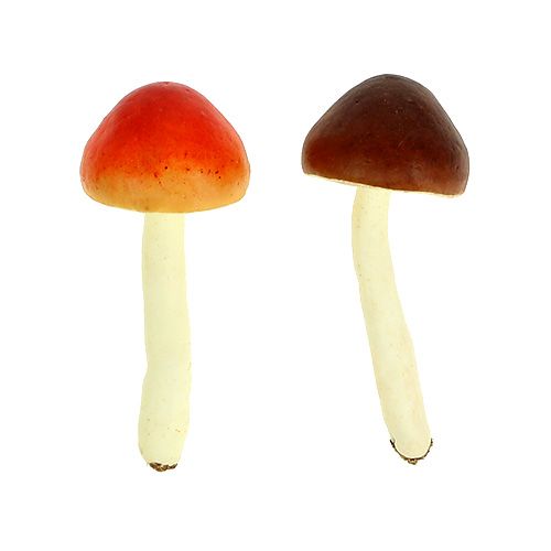Floristik24 Champiñones decorativos marrón, naranja 9cm 12uds