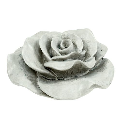 Floristik24 Rosa decorativa gris 13cm