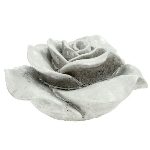 Floristik24 Rosa decorativa gris 13cm