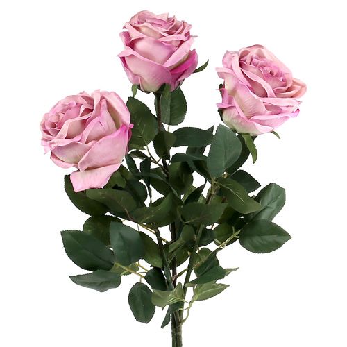 Floristik24 Rosa decorativa rosa antigua Ø10cm L65cm 3 piezas