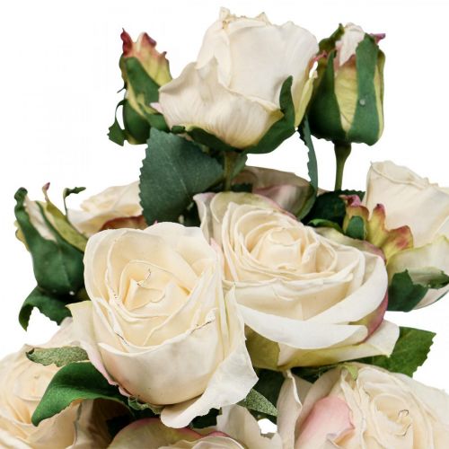 Floristik24 Deco Roses Crema Rosas Artificiales Flores De Seda 50cm 3pcs