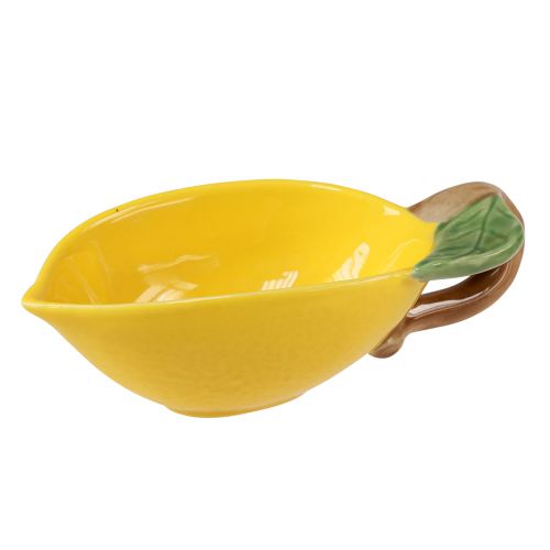 Floristik24 Cuenco decorativo para limón cuenco de cerámica para limón amarillo 17×8cm