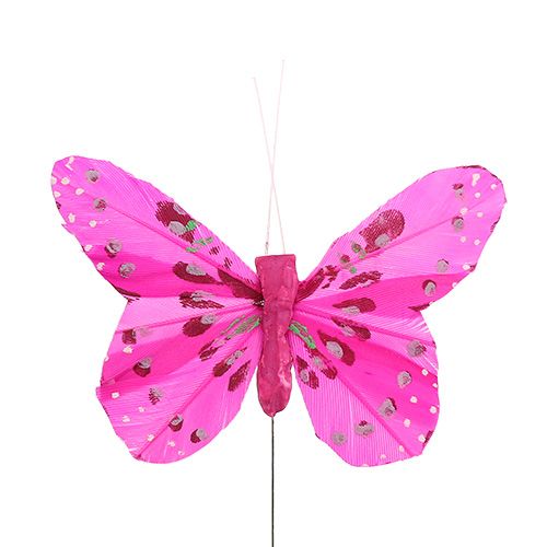 Floristik24 Deco tipo mariposa rosa-rosa. 6 cm 24 piezas